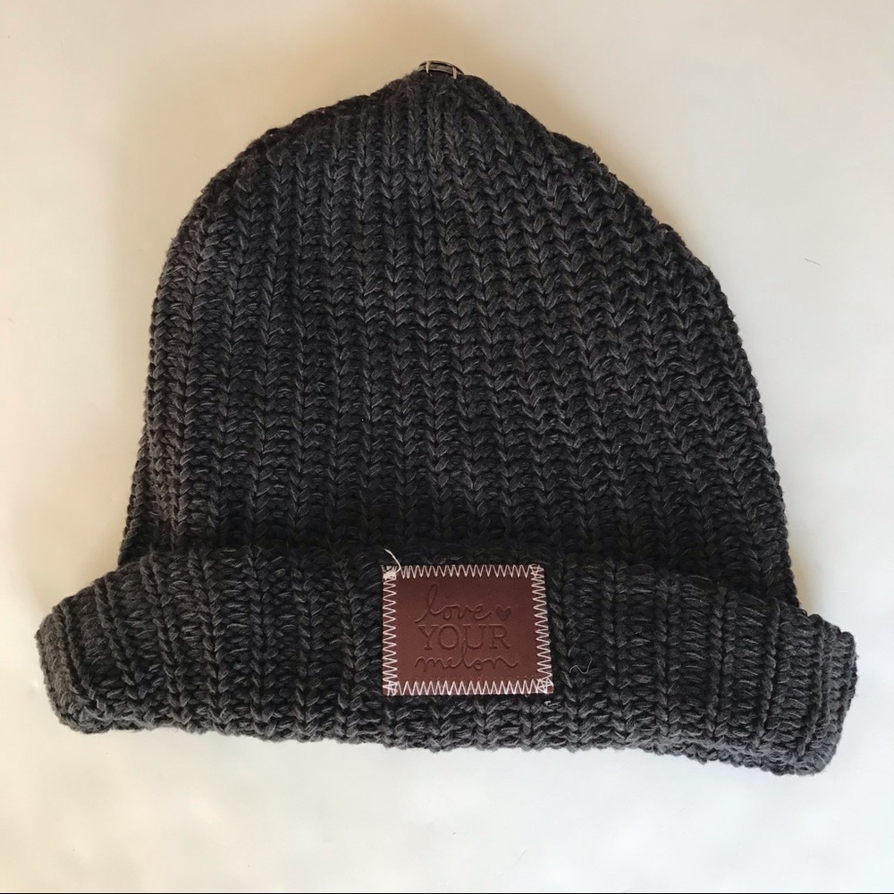 Love Your Melon cuffed muted Black Hat Has Snap On Top